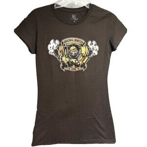 Teefury Steampunk Brown Graphic Tee Medium Original Hunter Cotton Stretch New